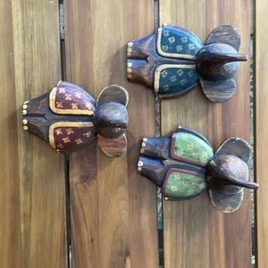 Wood elephant key holders